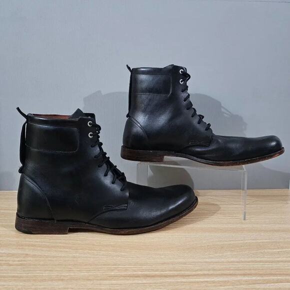 Timberland Boots 75531 Combat Moto Lace Up Mens Shoe Black Leather Size 13 - Picture 3 of 16